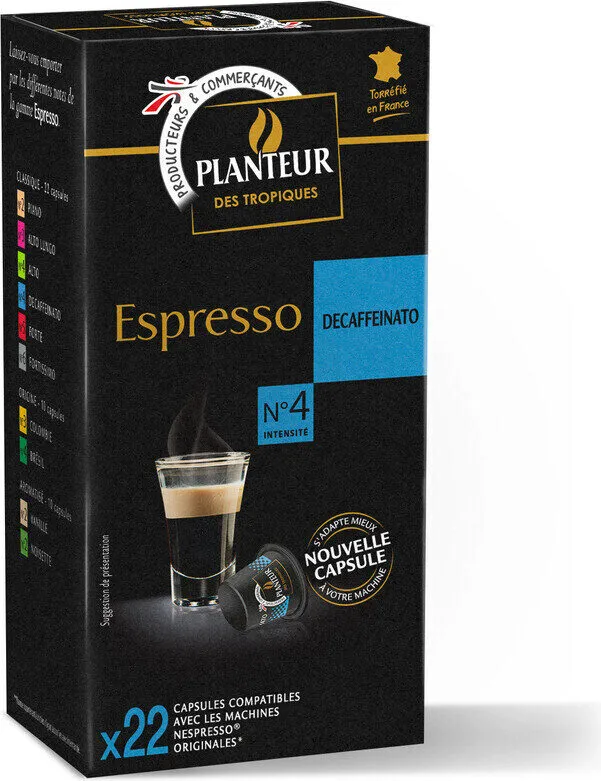 Capsules de café espresso décaféinées