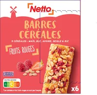 Barres de céréales fruits rouges x6