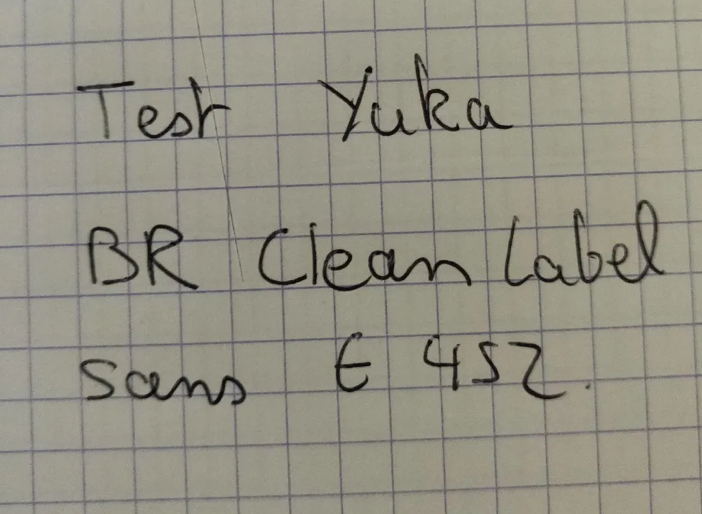 Test BR clean label sans e452