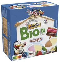 Cup's BIO - vanille fraise (G) x6 - vanille chocolat (G) x6 - 65mL - P'tits Prods