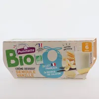 Dessert lacté BIO semoule vanille - dès 6 mois