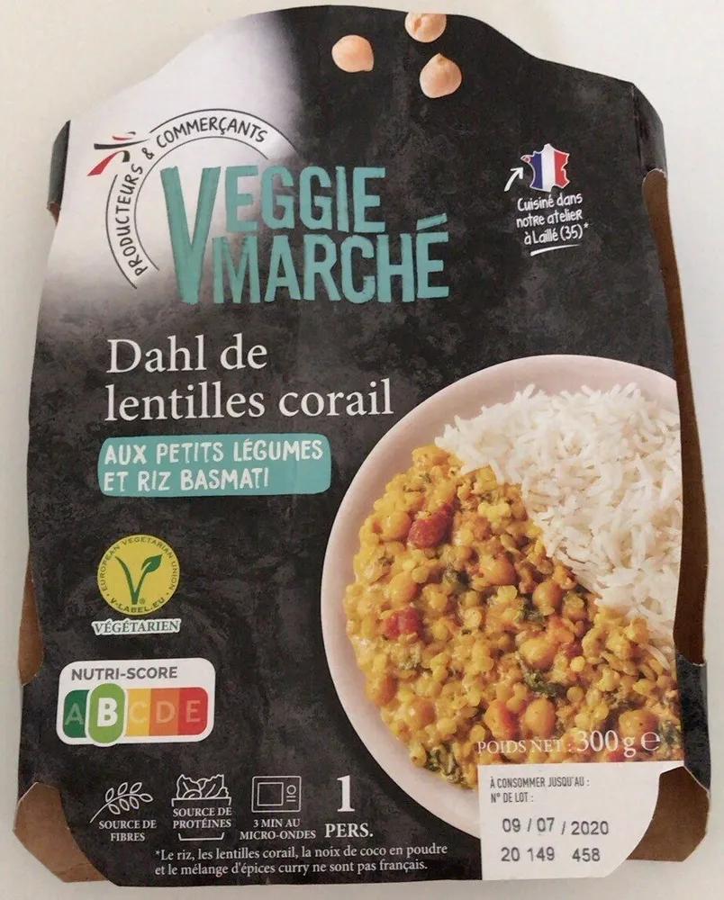 Dahl de lentilles de corail et riz basmati