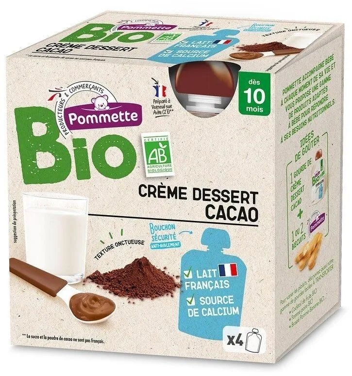 Gourde BIO Crème dessert cacao - 340g (4x85g) - 10 mois