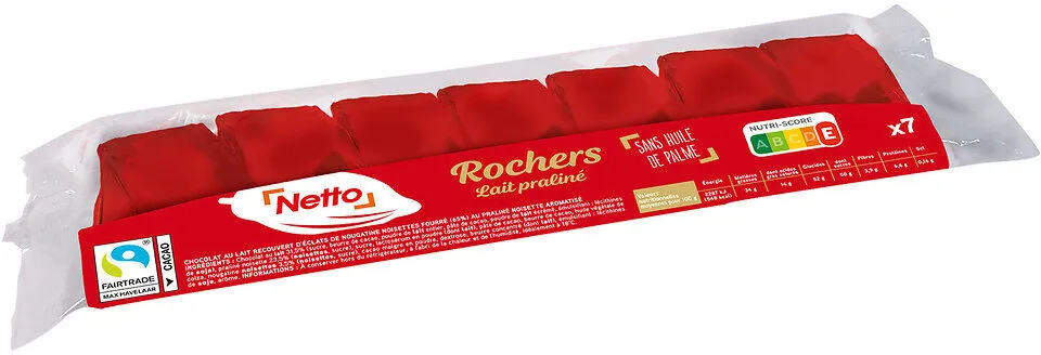 Rochers chocolat au lait praliné SHP - 7x35g - 245g