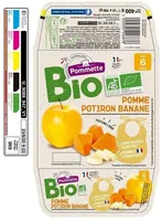 Quadrette POMME POTIRON BANANE SSA - 4x100g - 6 mois