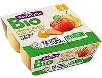 Quadrette purée de pomme poire biscuit BIO - 4x100g - 6 mois