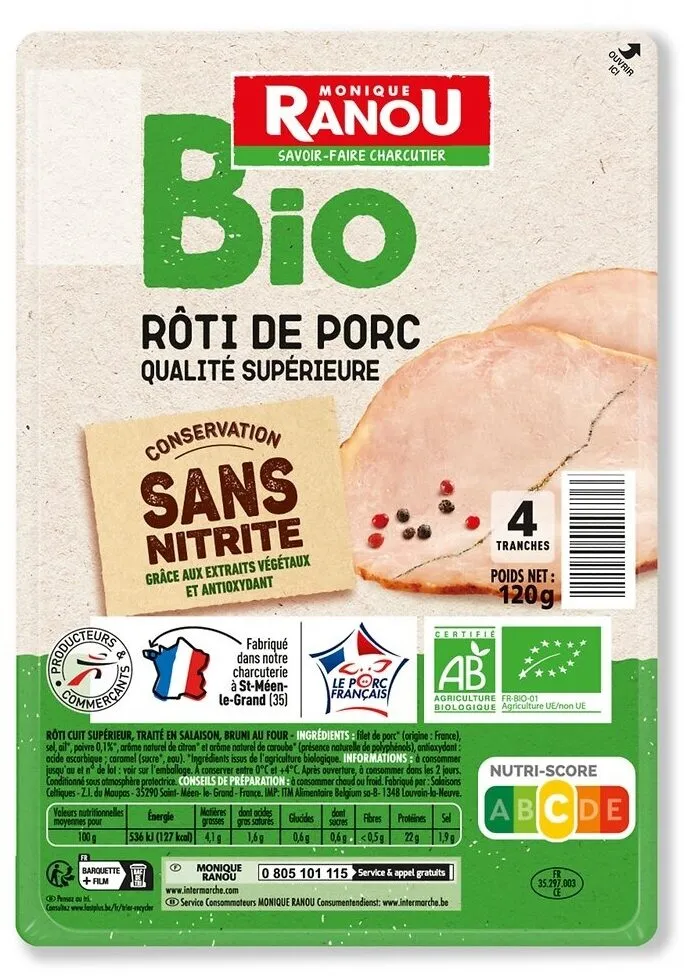 Roti de porc bio csn 4t 120g