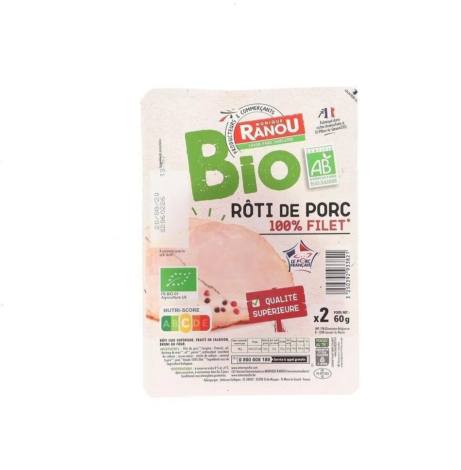 Roti de porc bio csn 2t 60g