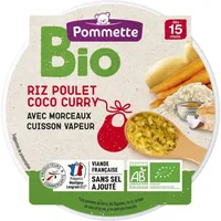 Assiette BIO recette exotique - Poulet Coco Curry 250g - 15 mois