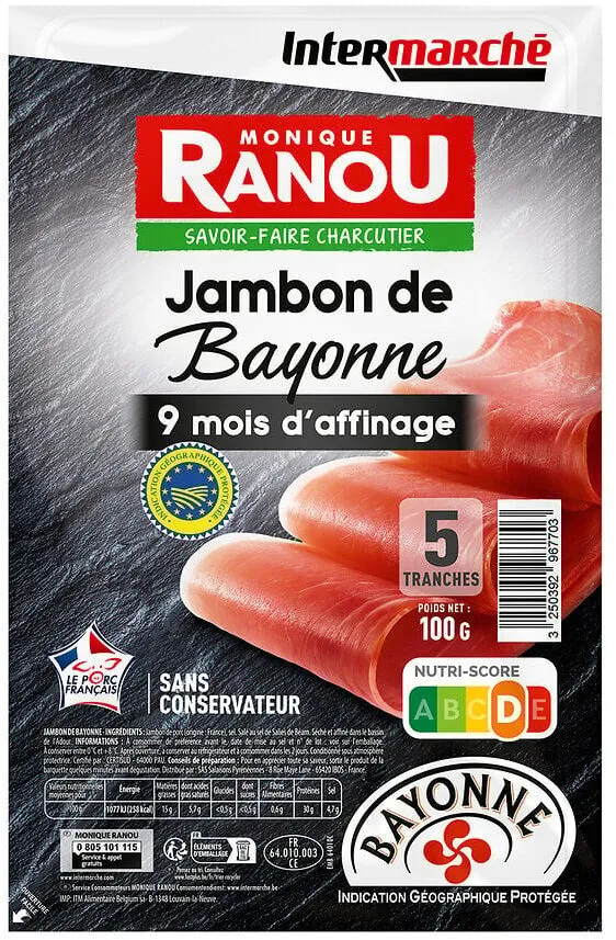 LS JAMBON BAYONNE IGP sans nitrate 5T 100G
