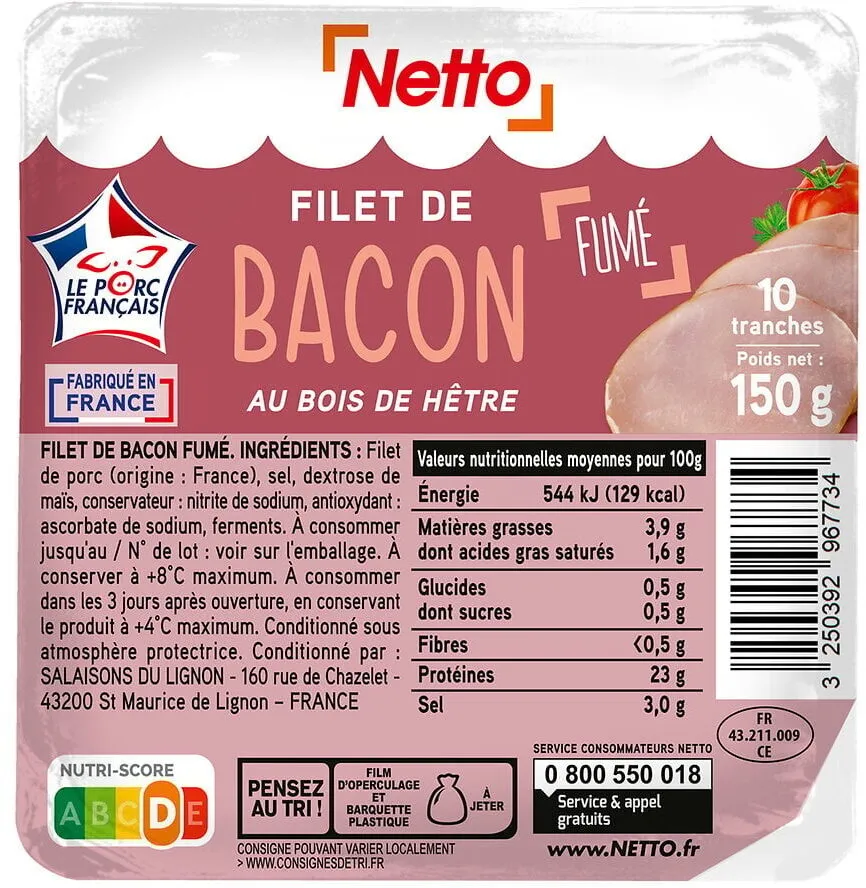 HD BACON 10T 150g