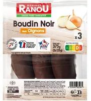 BOUDIN NOIR OIGNONS 3x125g 375g Massif TRAD