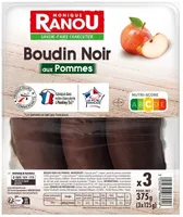 BOUDIN NOIR POMMES 3x125g 375G Massif TRAD