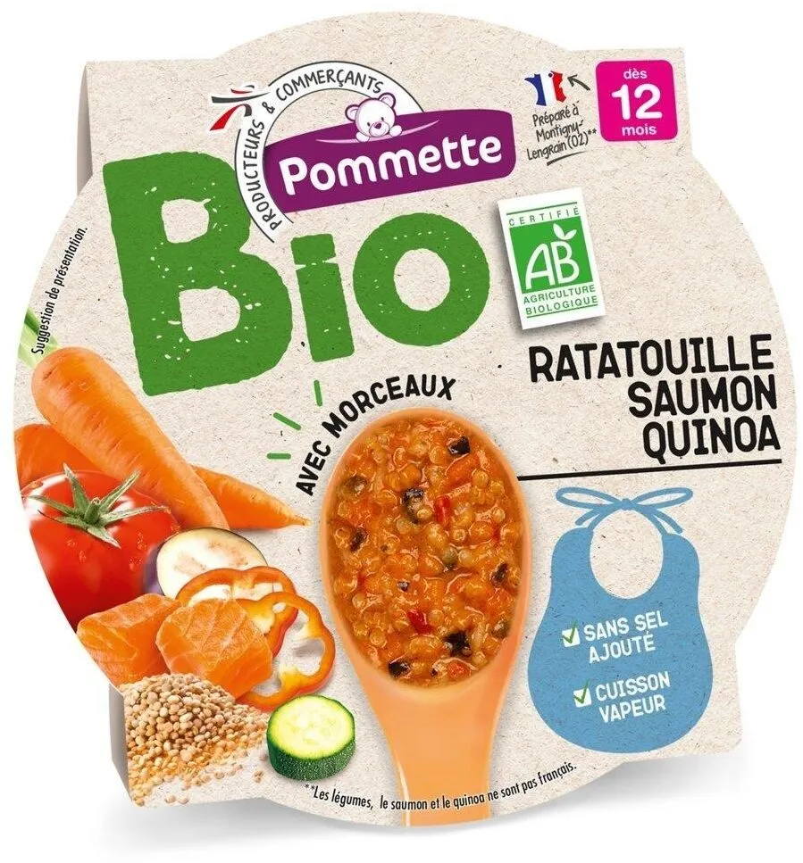 Assiette BIO Ratatouille Saumon Quinoa dès 12 mois 230g