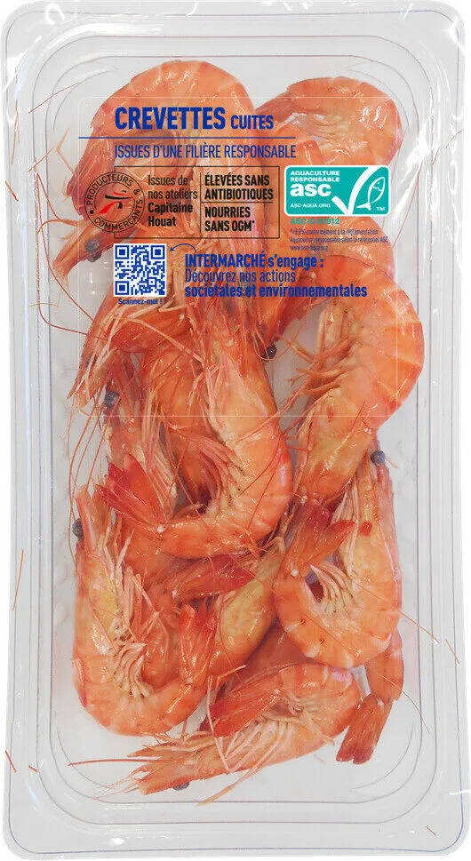 Crevettes entieres cuites