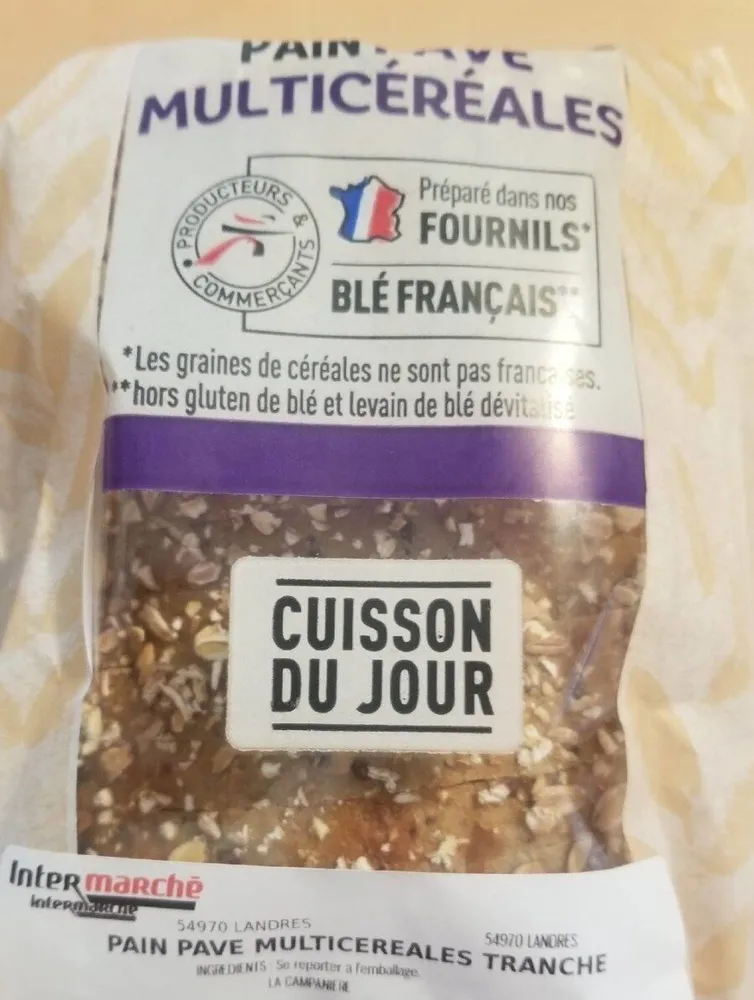 Pain pavé multicéréales tranché
