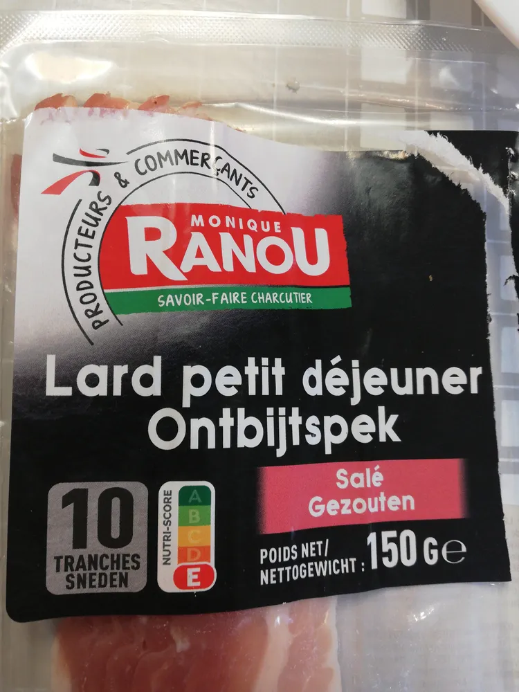 Ranou lard petit dej sale 150g