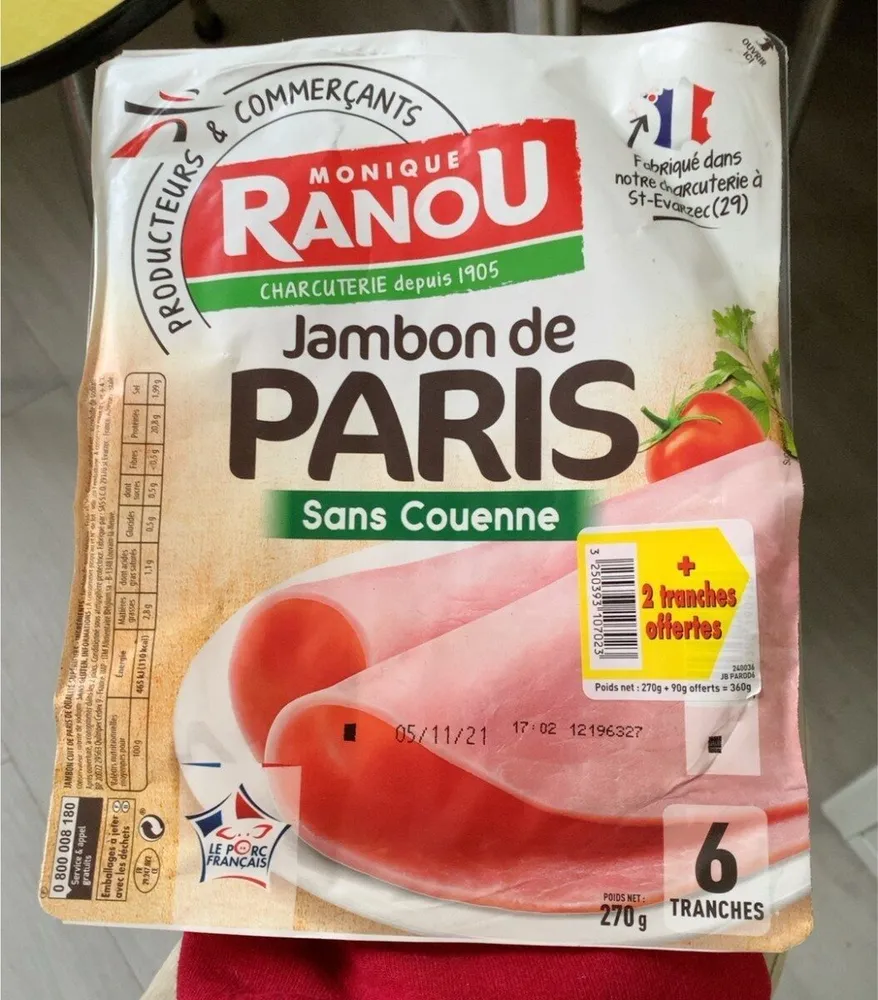 Jambon de paris sans couenne