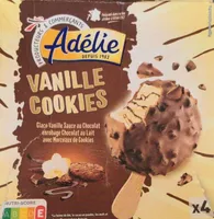 Glace vanille au chocolat avec morceaux de cookies