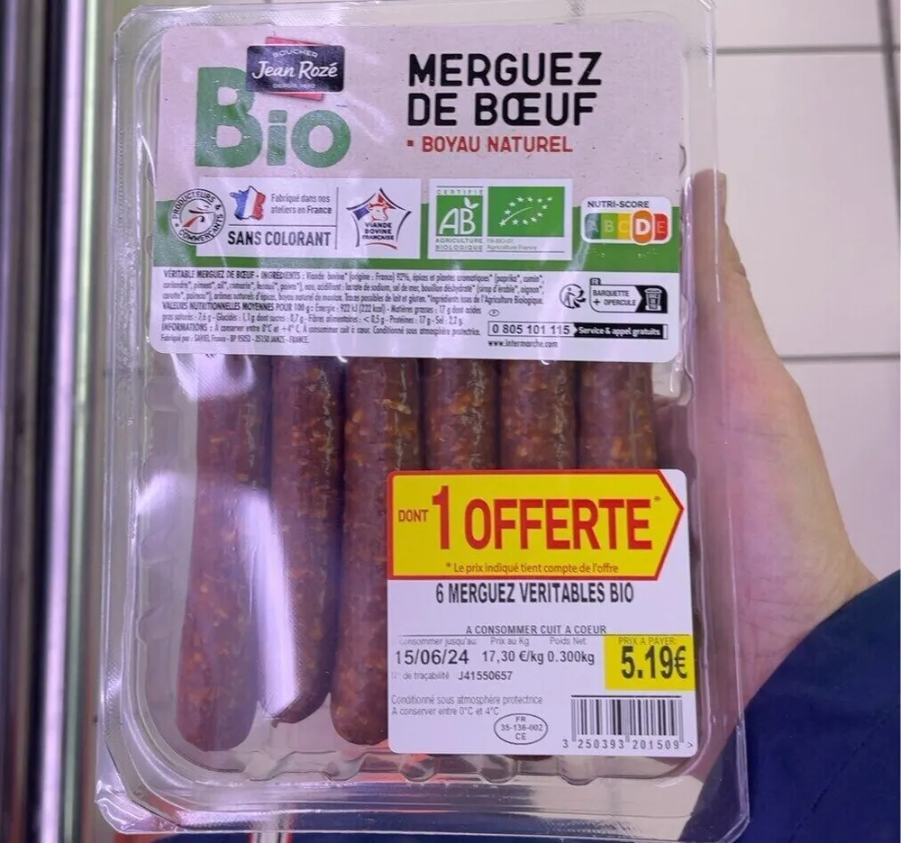 Merguez de boeuf bio