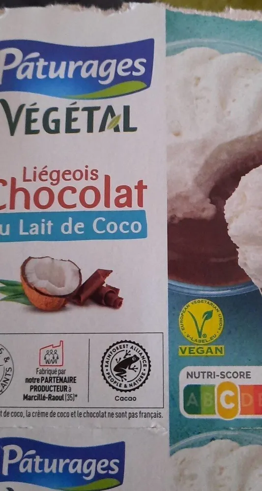 Liégeois chocolat au lait de coco