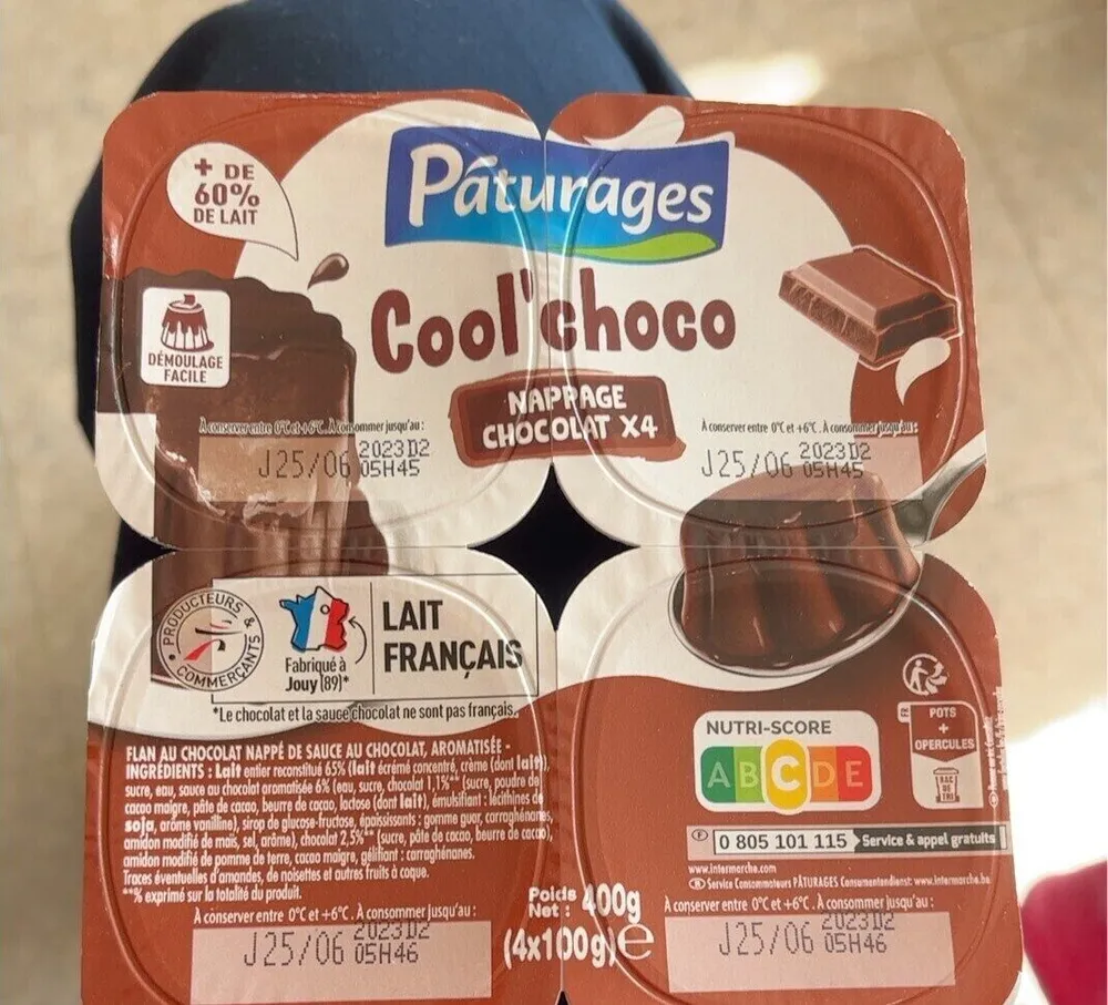 COOL'CHOCO - FLAN NAPPE CHOCOLAT - 4x100g