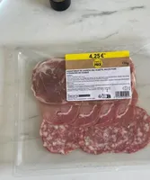 Assortiment de jambon cru, rosette, bacon fumé