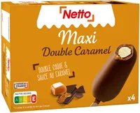 Maxi double vanille (G) enrobage chocolat au lait - sauce caramel x4 - 90mL