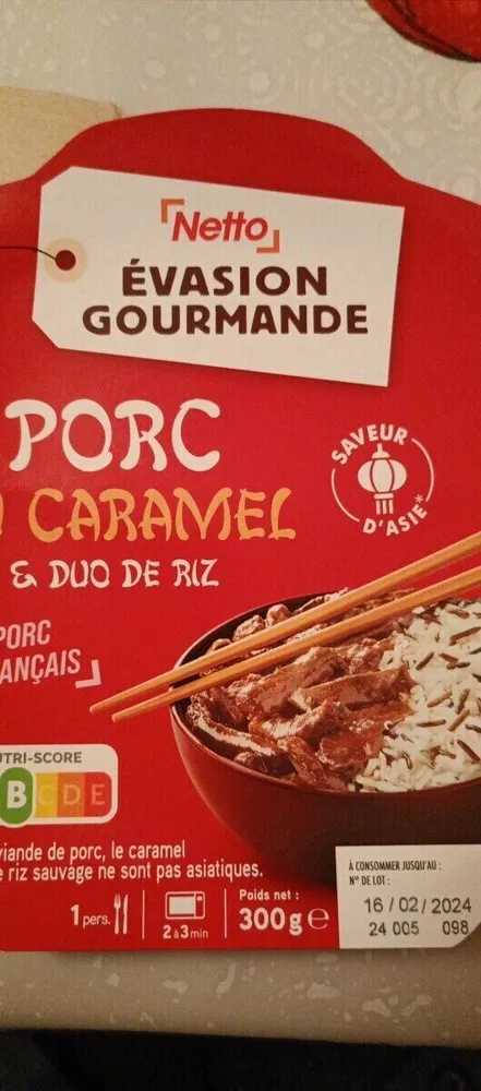 PORC AU CARAMEL ET RIZ BASMATI 300g