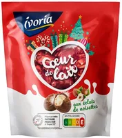 Sachet petits œufs fun fourrage lait et éclats de noisettes NOEL - 200g