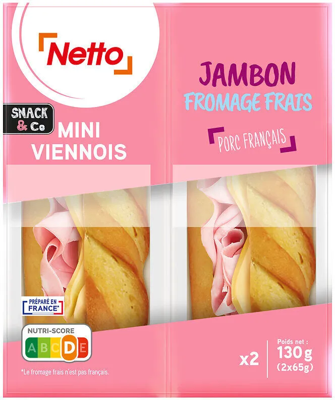 Mini sandwich viennois jambon fromage frais - NETTO - 130g
