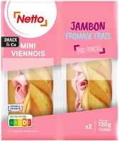 Mini sandwich viennois jambon fromage frais - NETTO - 130g