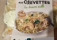 Pâtes aux crevettes au beurre aillé