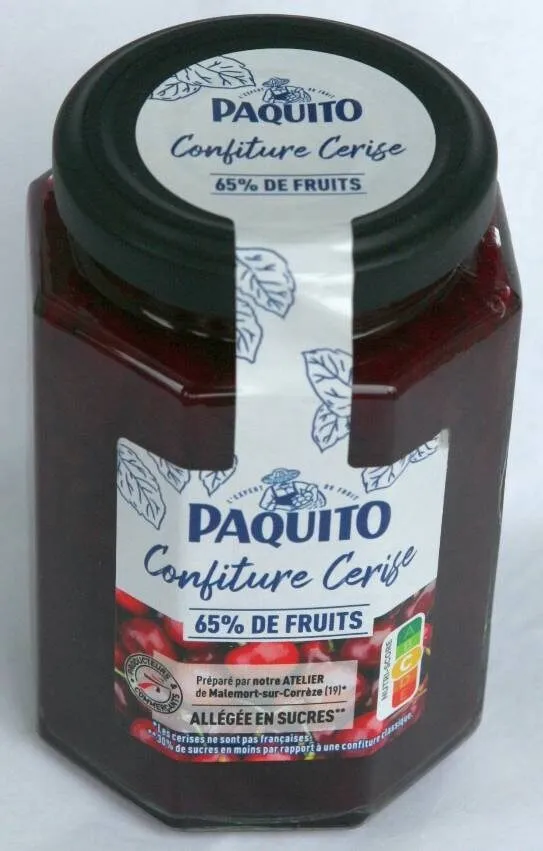 Confiture cerise, 65% de fruits