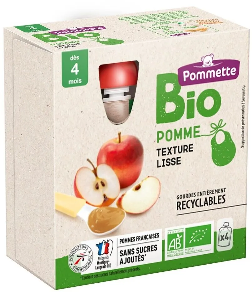 Gourdes compote pomme Bio x4