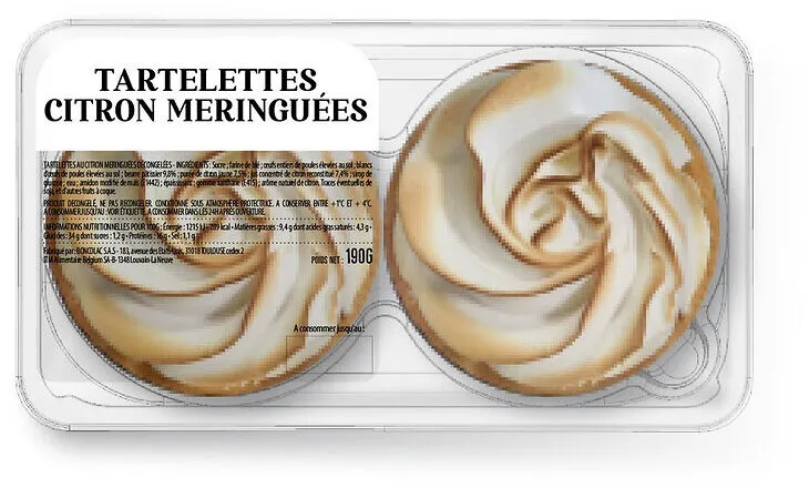Tartelette citron meringuee 175g sous atmosphere