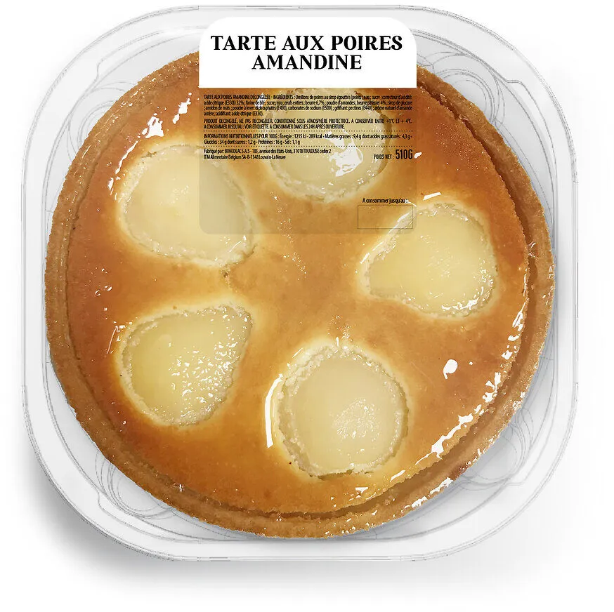 Tarte poire amande 530g sous atmosphere
