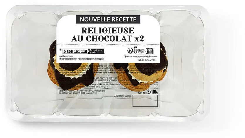Religieuses au chocolat sous atmosphère x2 220g