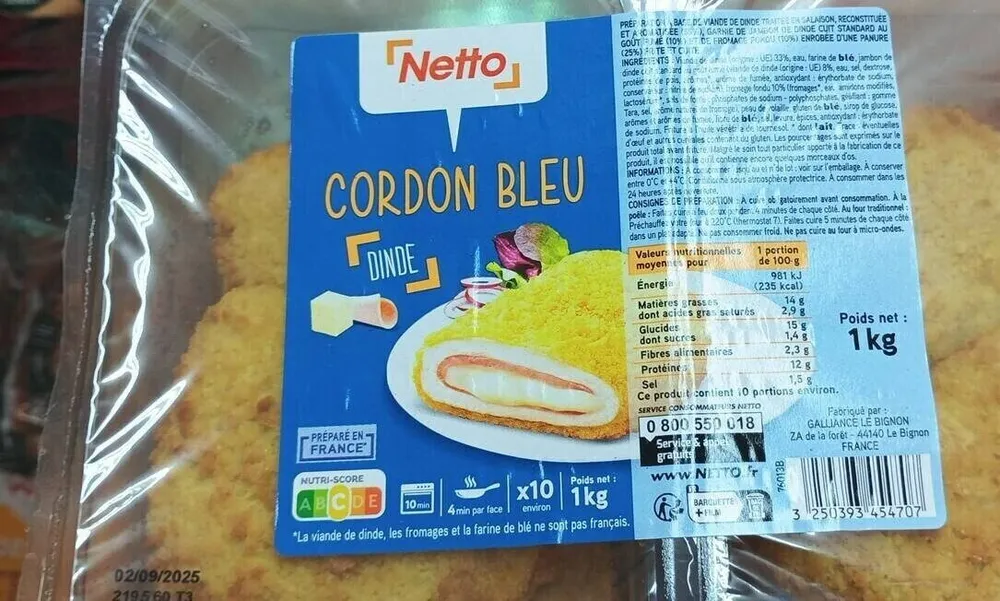 Cordon bleu de dinde 1kg