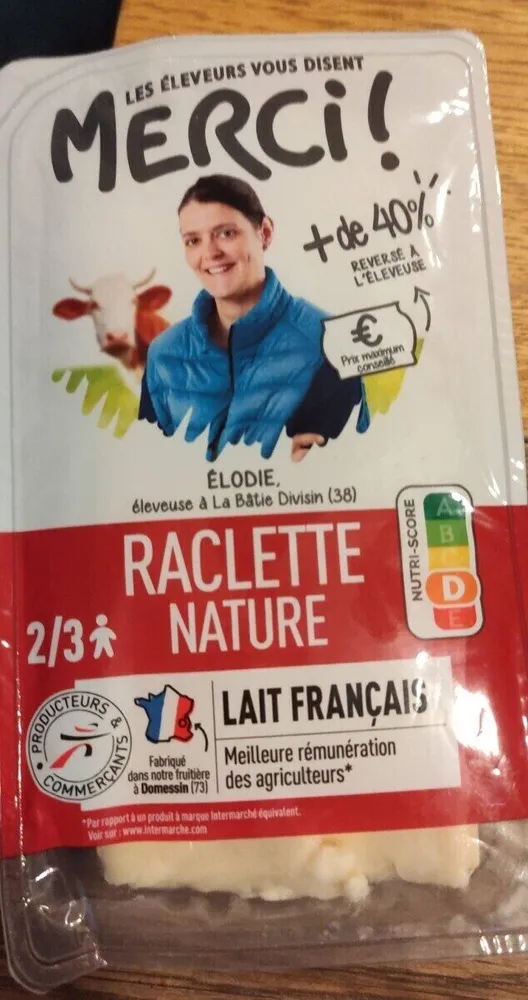 Raclette nature 400g merci