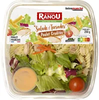 Salade et torsade poulet crudités