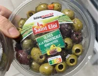 Olives vertes et noires dénoyautées aux herbes de Provence 150g