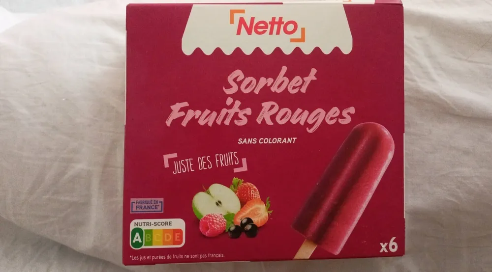 Bâtonnets fruits rouges