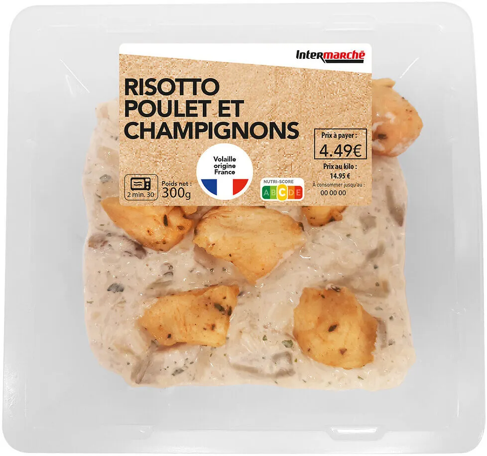 Risotto poulet et champignons