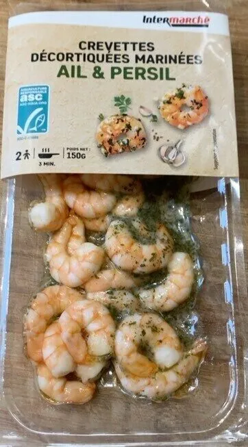 CREVETTES DÉCORTIQUÉES MARINÉES AIL & PERSIL