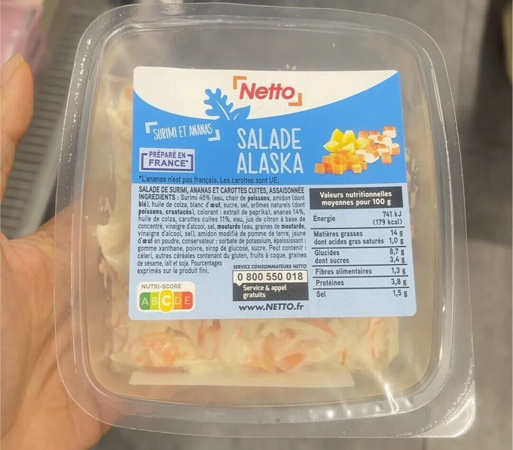 Salade Alaska (ananas carotte surimi)