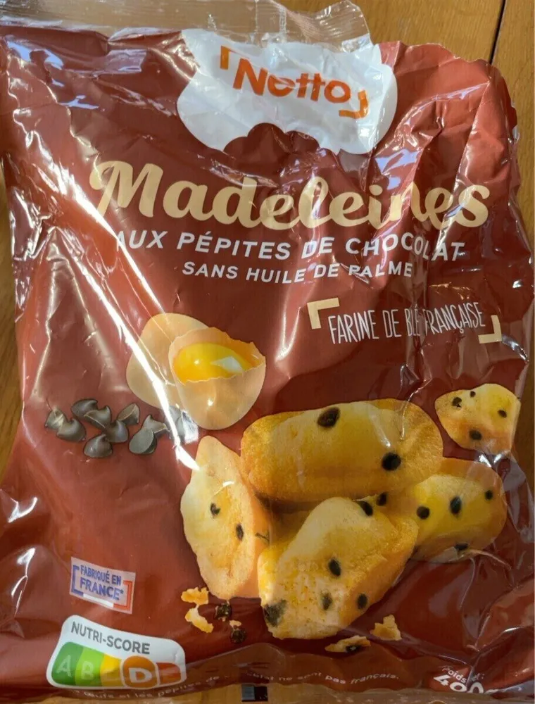 Madeleines aux pépites de chocolat