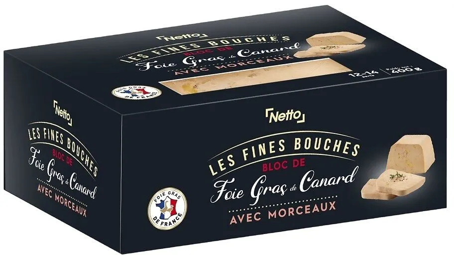 Festif 2025 - bloc de foie gras de canard avec morceaux - barquette 400g