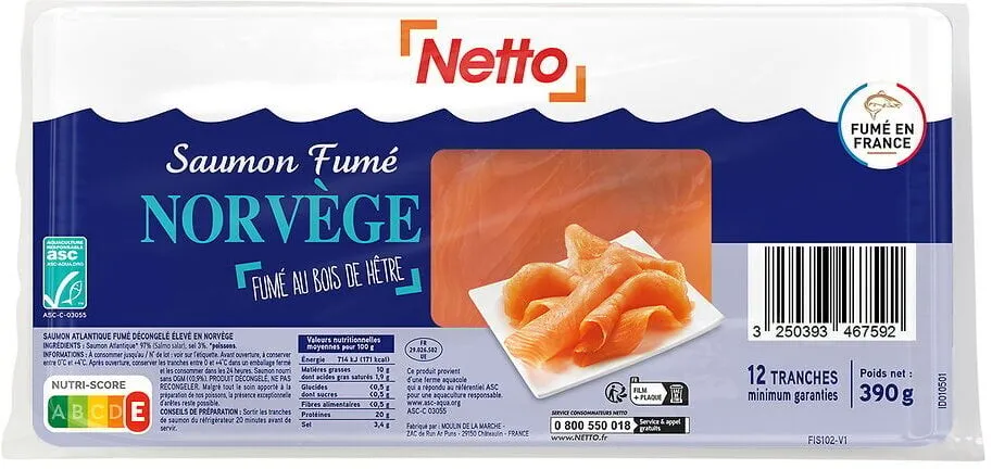 Saumon fumé Norvège 10tr - 390g