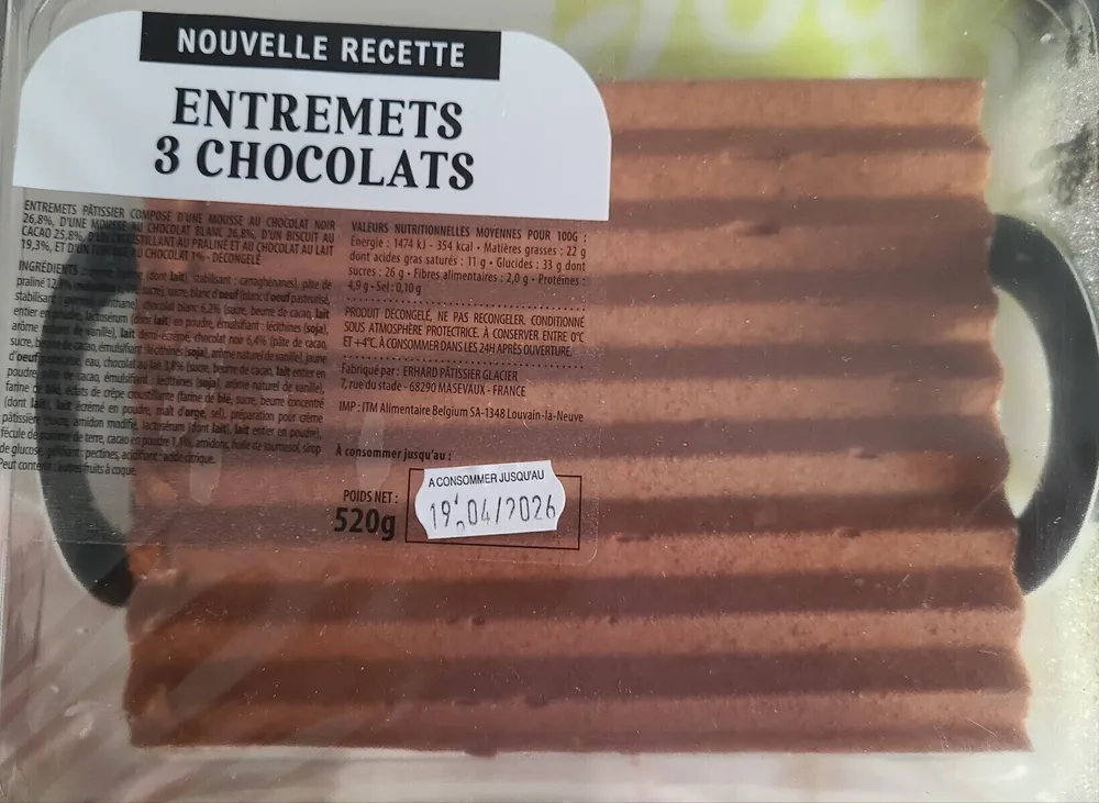 Entremets 3 chocolats